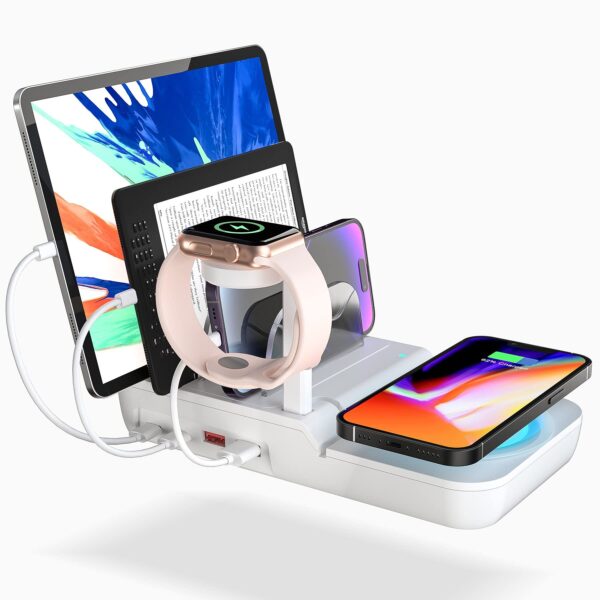 70W Charging Station For Multiple Devices, 5 In 1 Fast Charging Dock With 10W Max Wireless Charger And 4 Ports , 30W USB C PD Fast Charging For IPad, IPhone,Tablets,Kindle - Image 8
