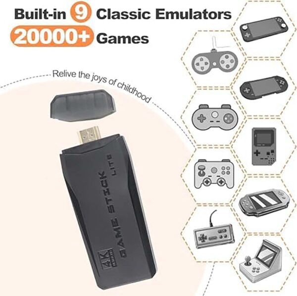 M8 Portable Mini Gamepad, Plug & Play, With 2 Wireless Controllers And A 64G Micro SD Card, HDTV Game Console - Image 2