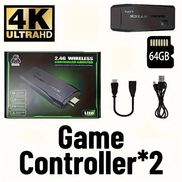 M8 Portable Mini Gamepad, Plug & Play, With 2 Wireless Controllers And A 64G Micro SD Card, HDTV Game Console - Image 6
