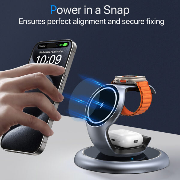3-in-1 Magsafe Charger Wireless Charging Station For Multiple Devices - Image 5