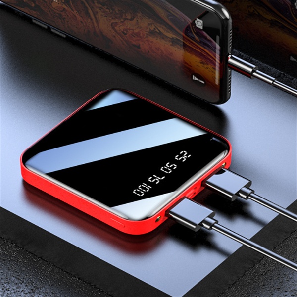Mini Power Bank 20000 MAh Portable Mirror Digital Display Power Bank - Image 6